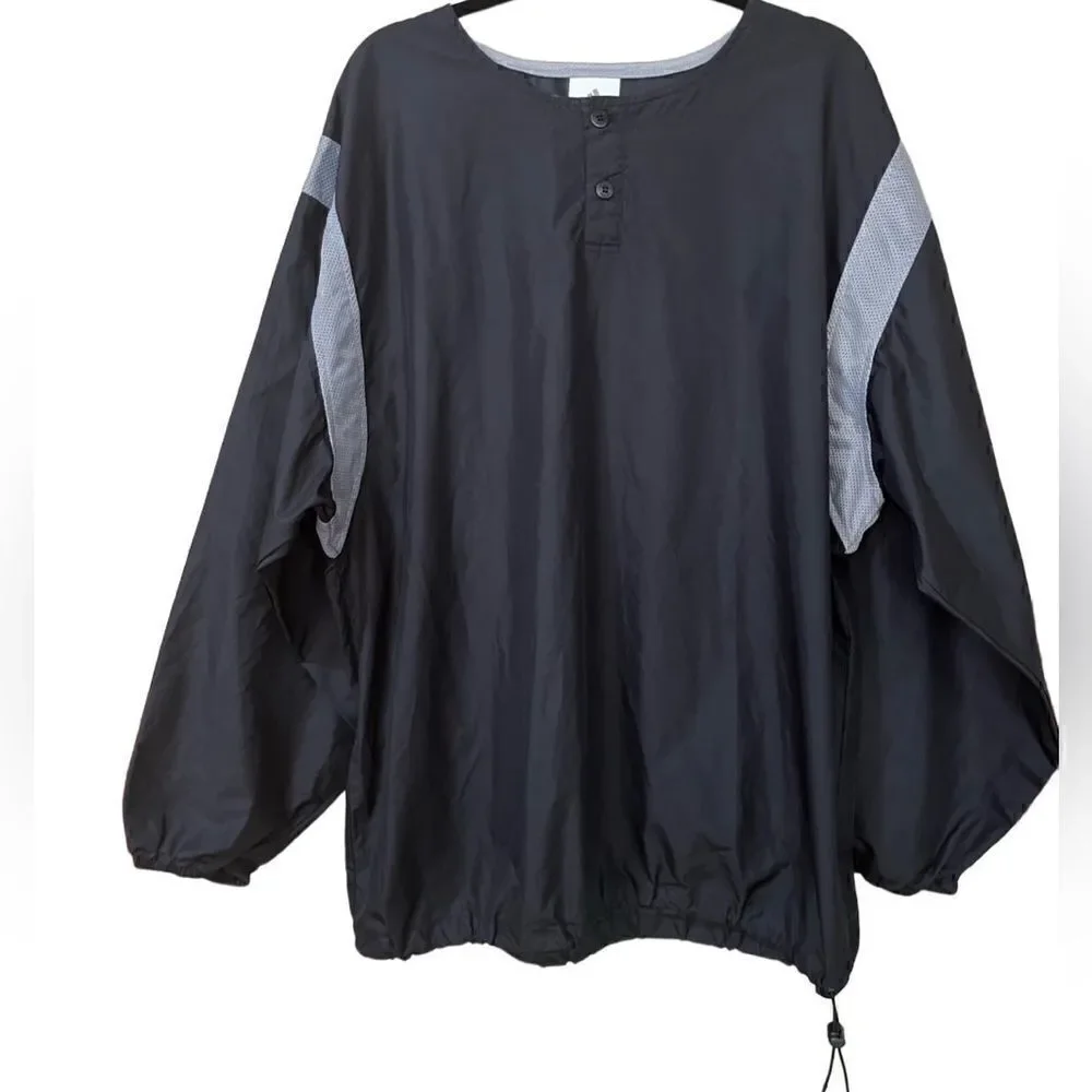 ADIDAS Vintage Windbreaker Pullover Jacket Black Men’s Size XL